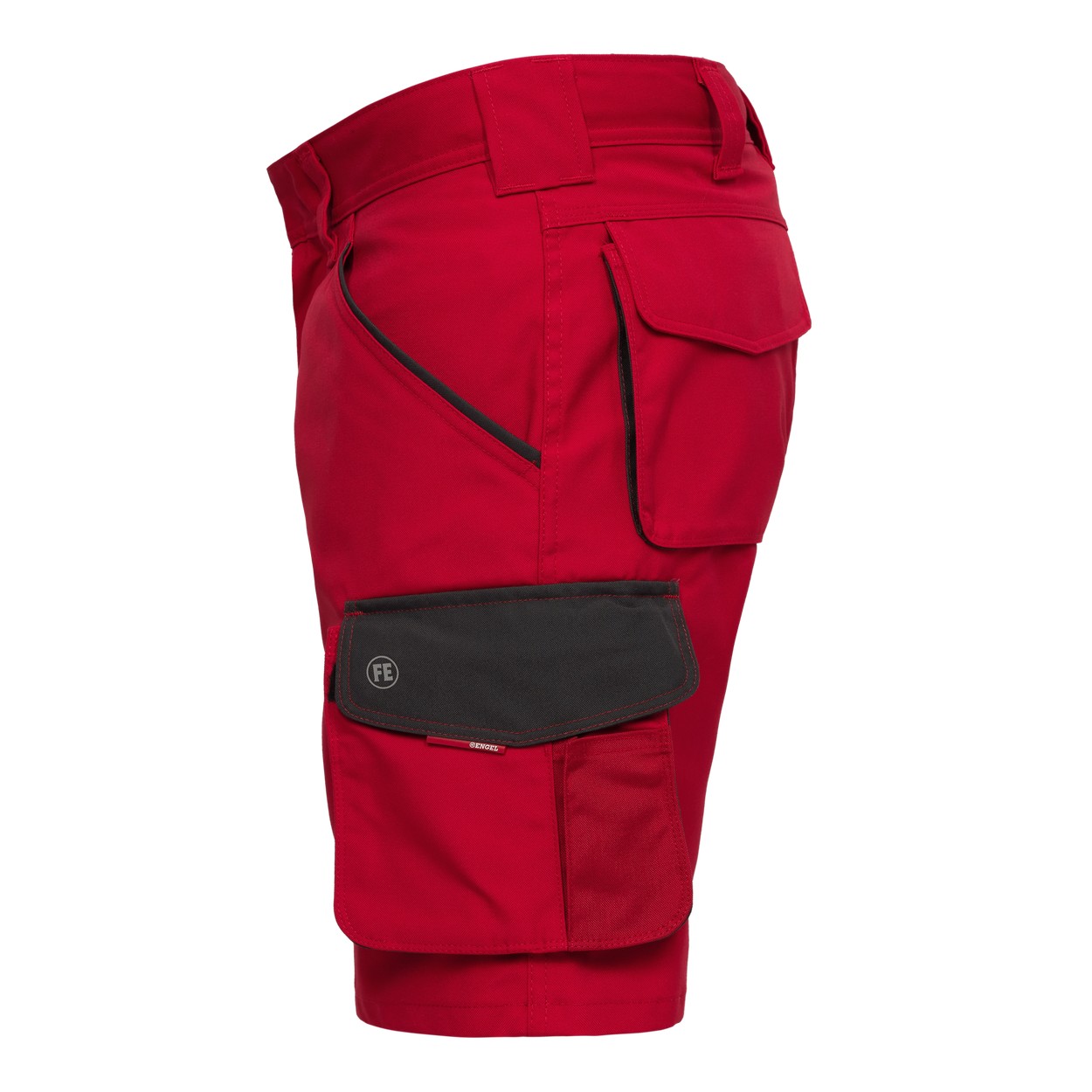 ENGEL Galaxy Arbeitsshorts in Tomato Red/Anthrazit Grau, Größe 54
