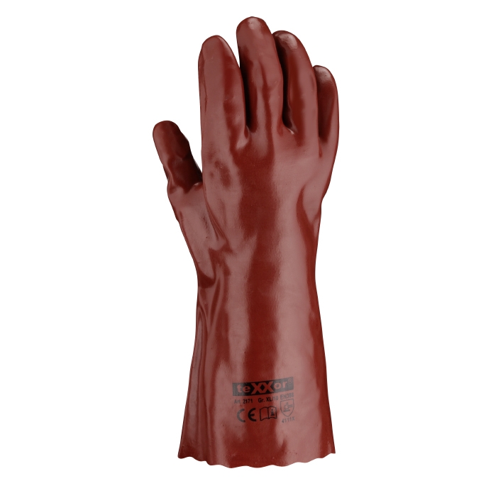 teXXor® PVC-Handschuhe ROTBRAUN in Rot, Größe 10