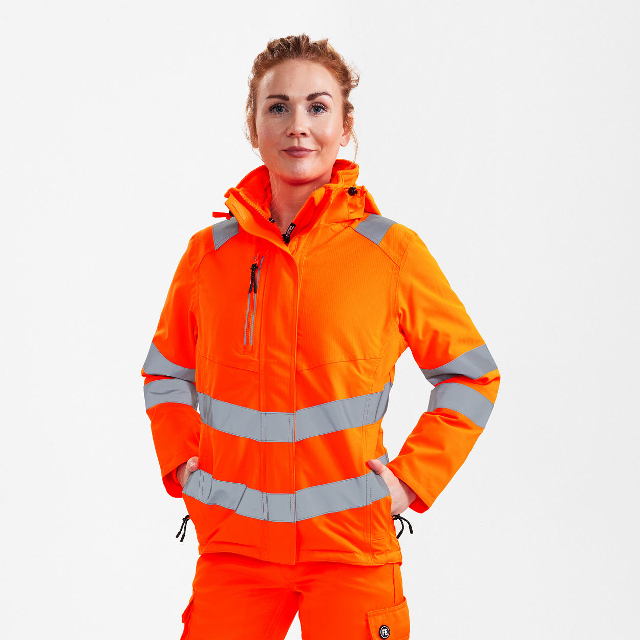 Safety Damen Winterjacke in Hi-vis Orange, Größe XS