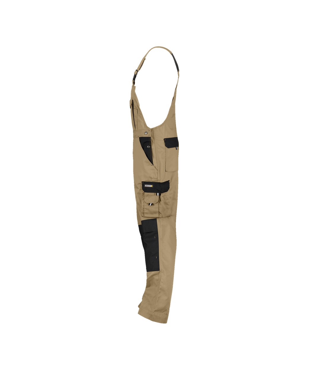 Zweifarbige Arbeitslatzhose mit Kniepolstertaschen "DASSY® Versailles" in KHAKI/SCHWARZ, Größe 56 - langer Schritt PESCO61