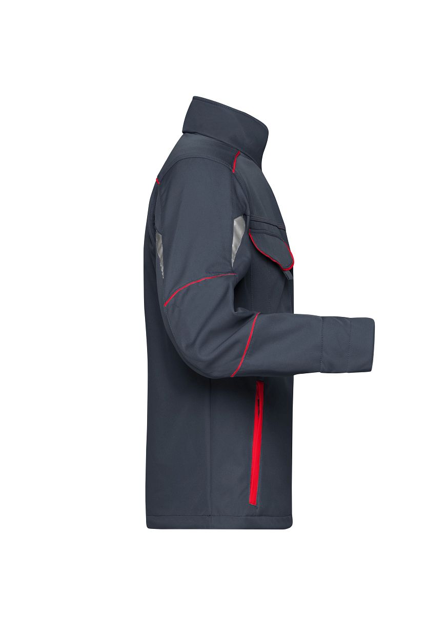 Workwear Softshell Jacket - COLOR - "JN851" in Carbon/Red, Größe 6XL - Daiber