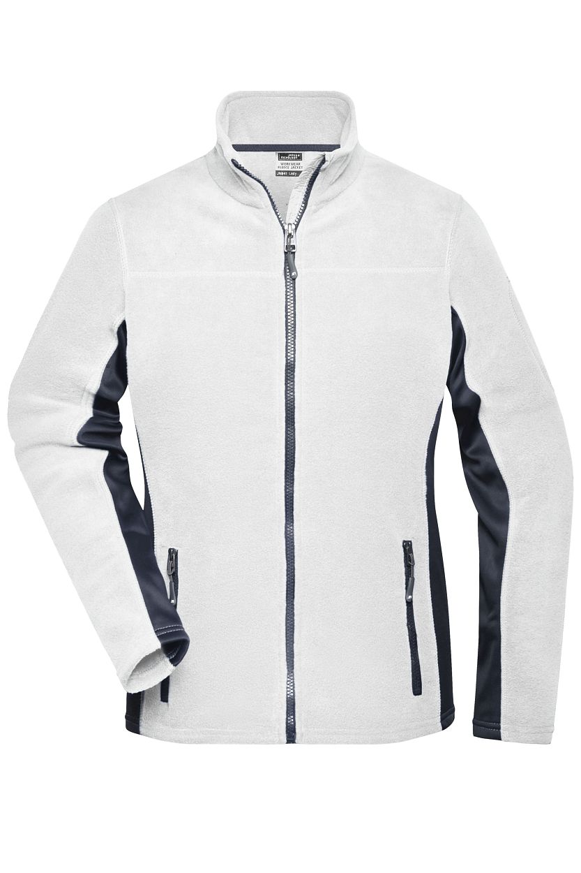 Ladies' Workwear Fleece Jacket - STRONG - "JN841" in White/Carbon, Größe 4XL - Daiber