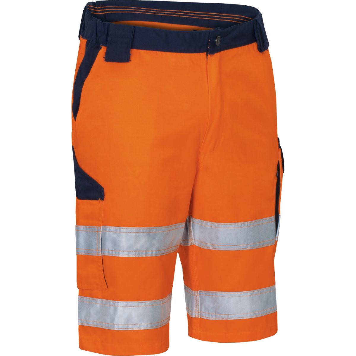 Warnschutz-Kontrast-Short leuchtorange-marine von Vizwell