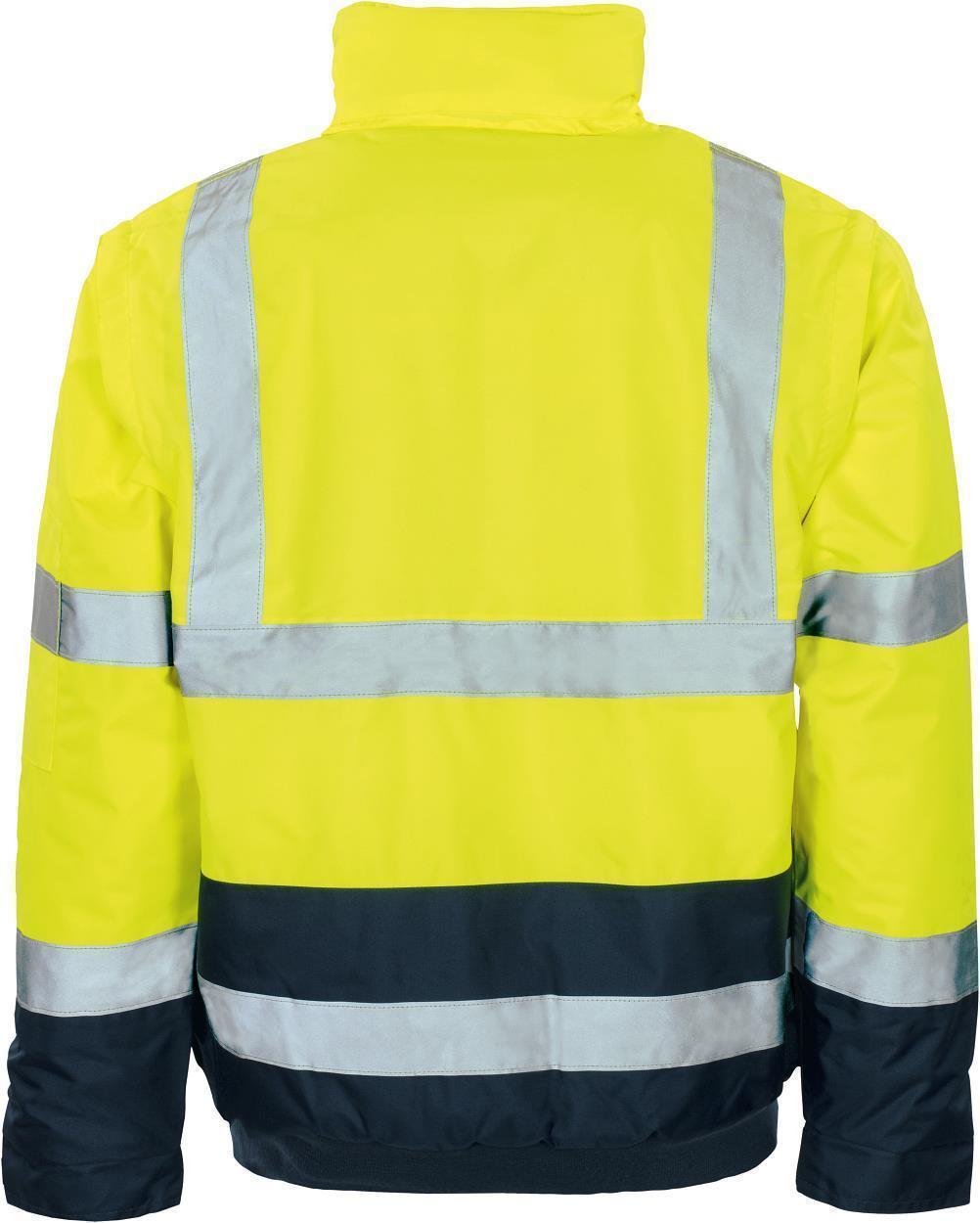 Pilotenjacke mit Schulterreflex leuchtgelb-marine in Gr. XXL von Vizwell