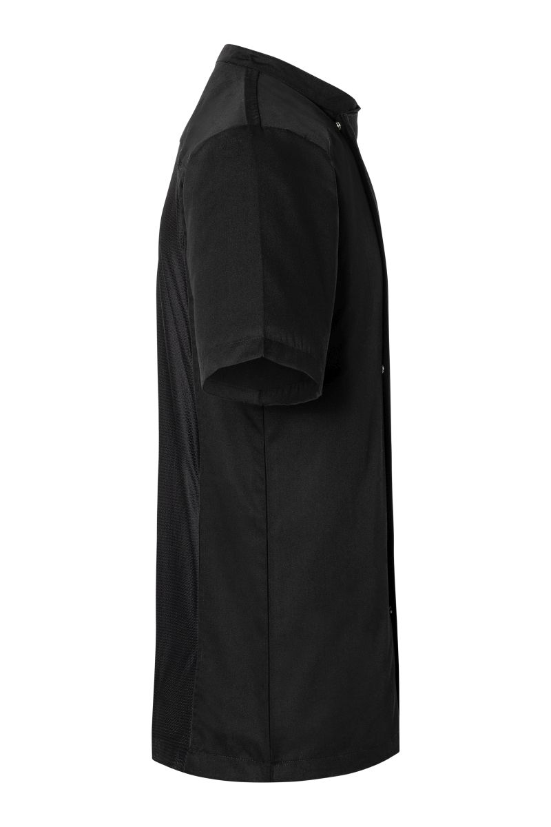 Kurzarm Überwurf-Kochhemd Basic Größe XS in Schwarz von Karlowsky