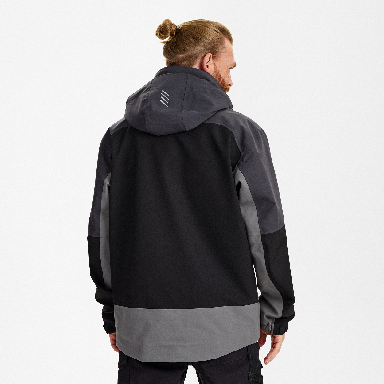 ENGEL Entire Shelljacke in Schwarz/Anthrazit Grau, Größe XS