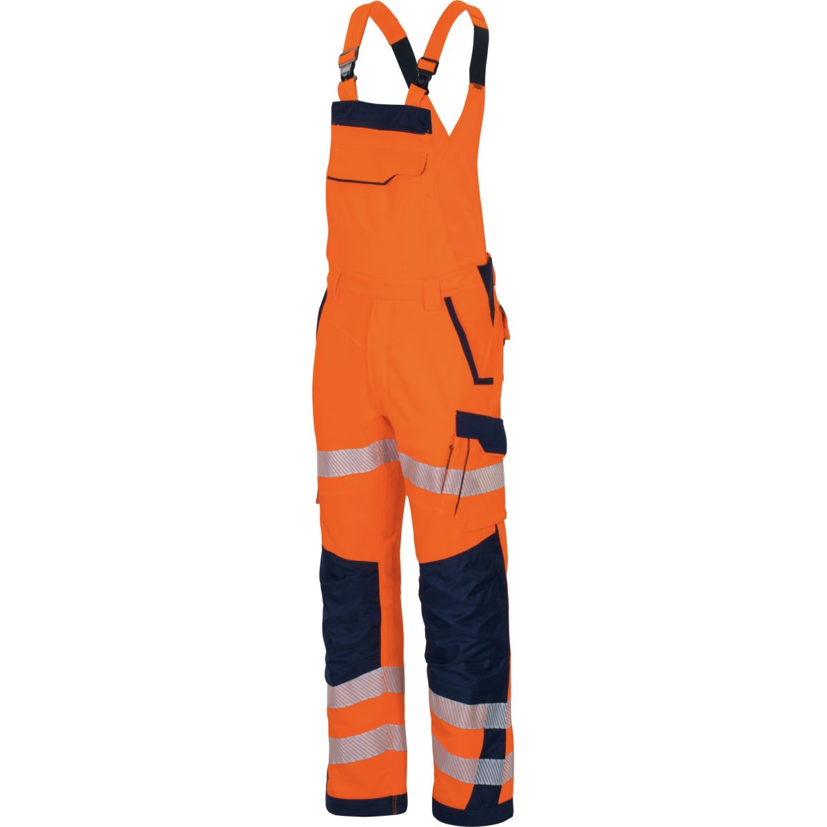 Latzhose Flex-HiVis leuchtorange-marine von Vizwell