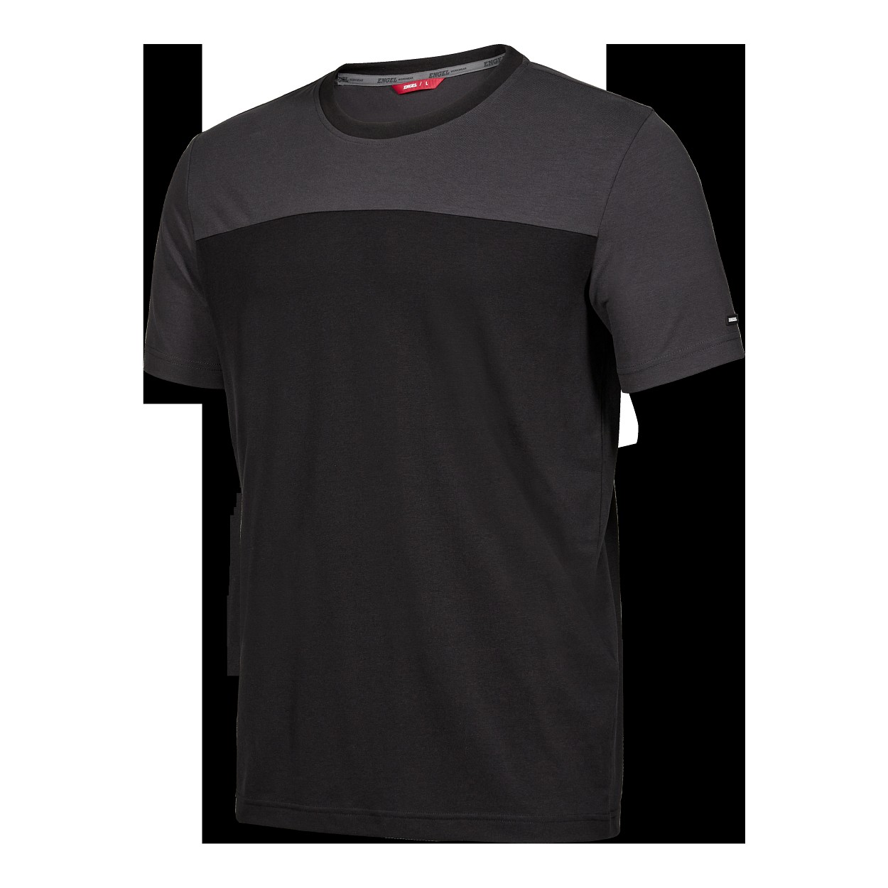ENGEL Entire T-Shirt in Schwarz/Anthrazit Grau, Größe XS