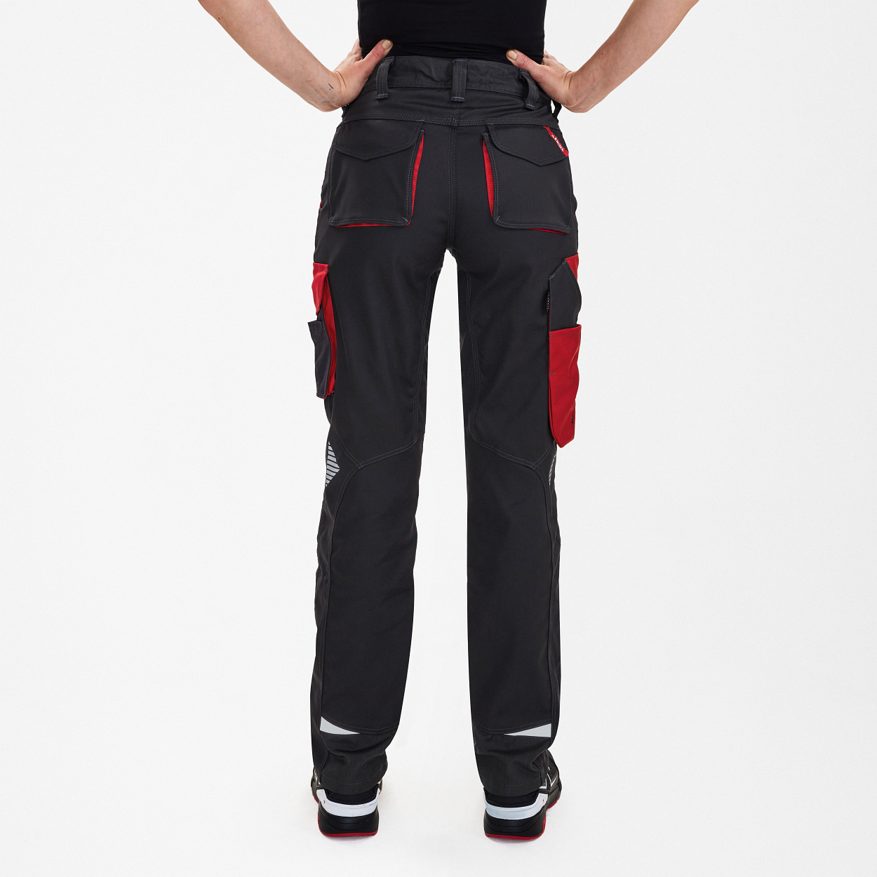 ENGEL Galaxy Damen Bundhose in Anthrazit Grau/Tomato Red, Größe 48