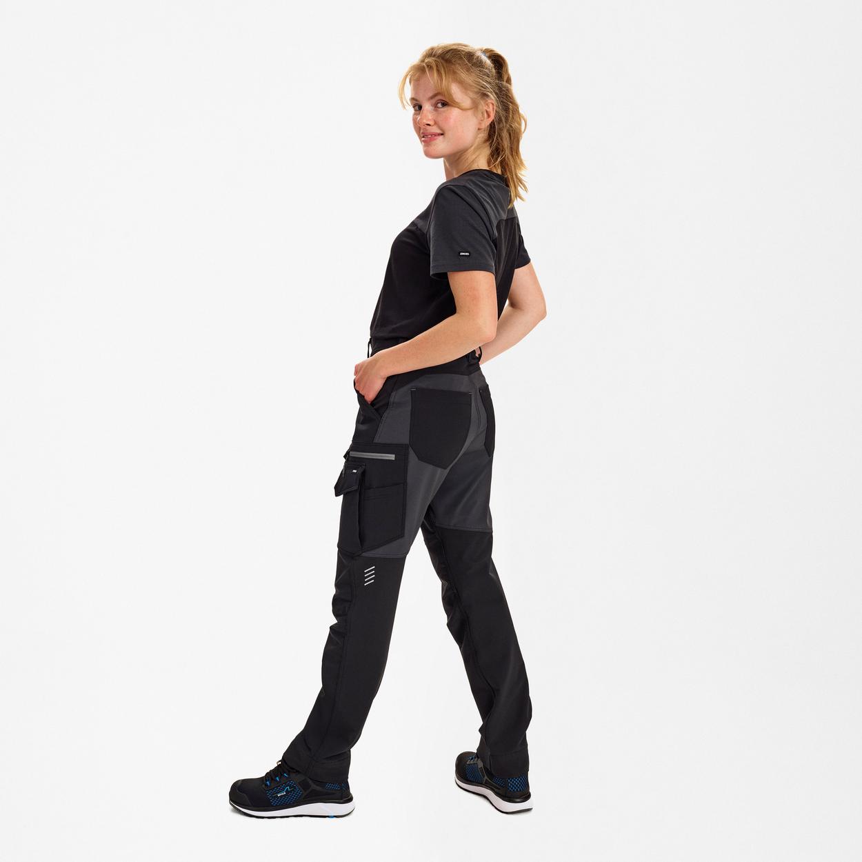 ENGEL Entire Damen Servicehose mit 4-Wege Stretch in Schwarz/Anthrazit Grau, Größe 48