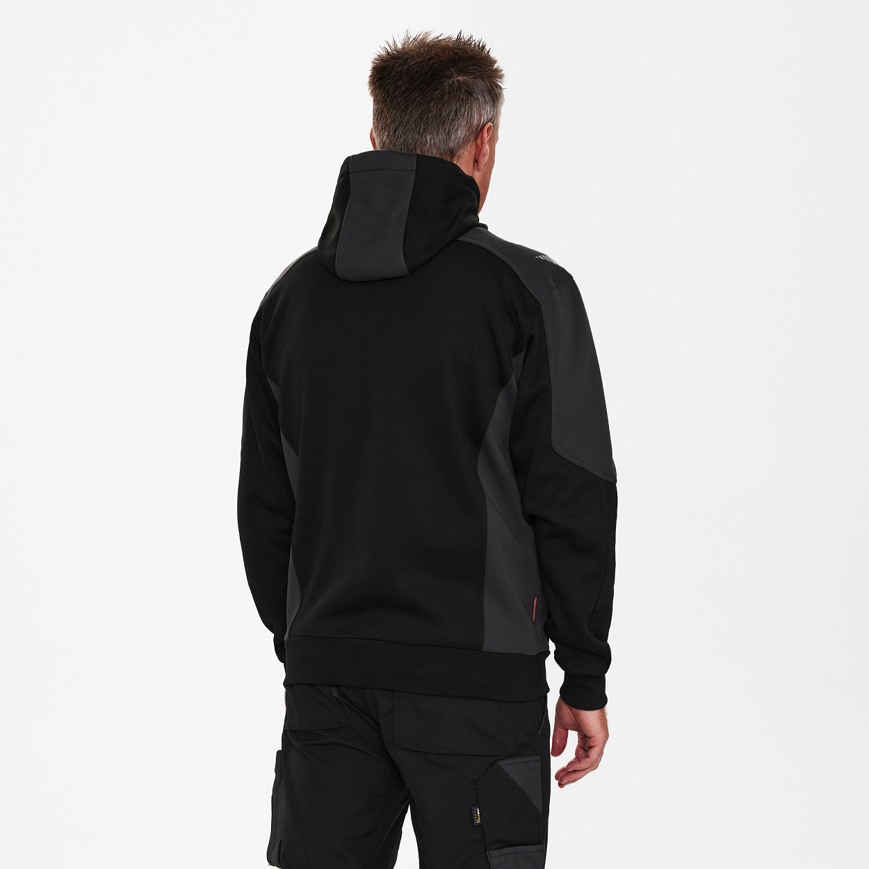 ENGEL Galaxy Sweatcardigan mit Kapuze in Schwarz/Anthrazit Grau, Größe XS