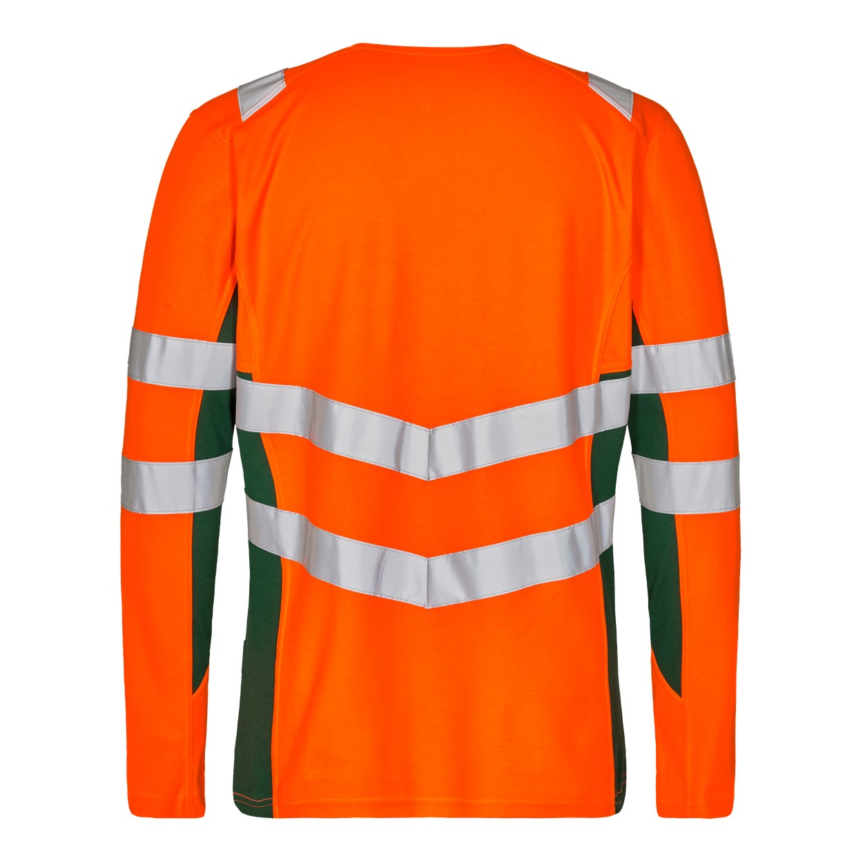 ENGEL Safety Langarm-Shirt in Orange/Grün, Größe XS