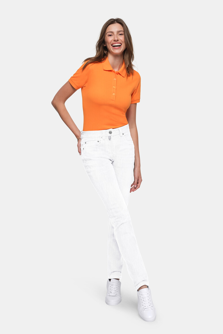 HAKRO 730 DAMEN 5-POCKET-JEANSHOSE X-STRETCH ECO in Weiß, Größe 3XL