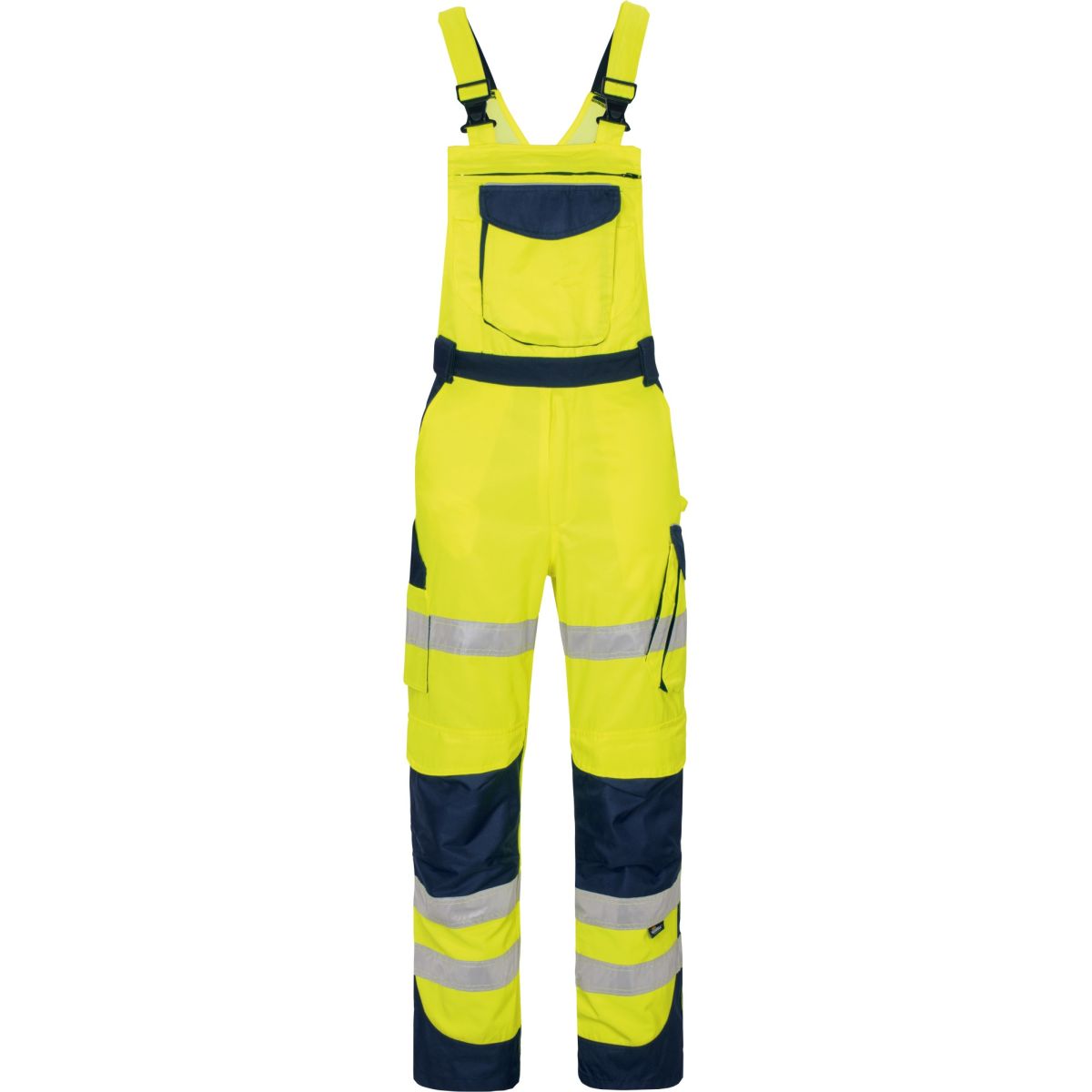 Warnschutz-Kontrast-Latzhose leuchtgelb-marine von Vizwell Warnschutz-Kontrast-Latzhose leuchtgelb-marine von Vizwell
