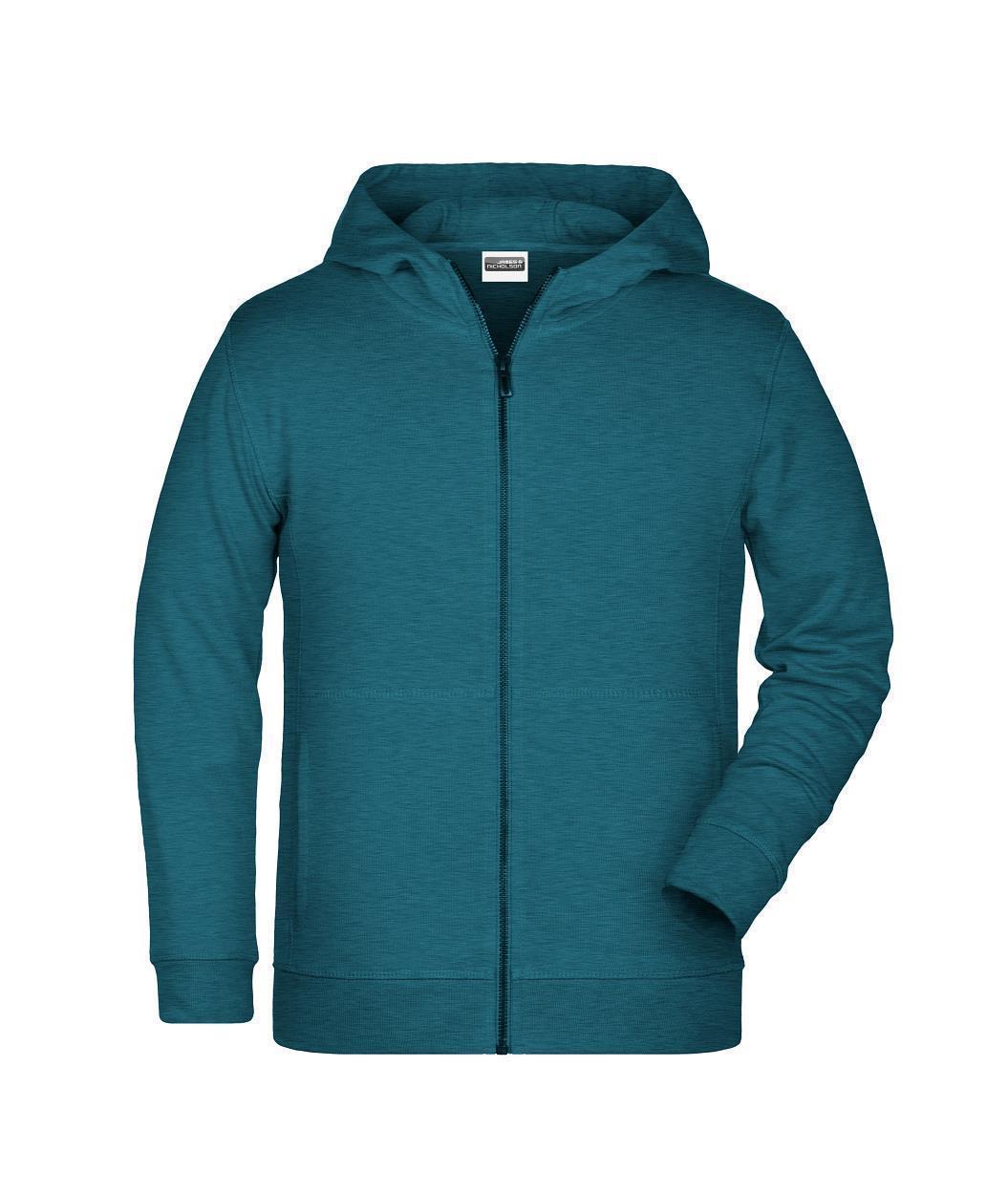 Children's Zip Hoody OCS Blended & RCS "8026K" in Petrol-Melange, Größe 2XL - Daiber