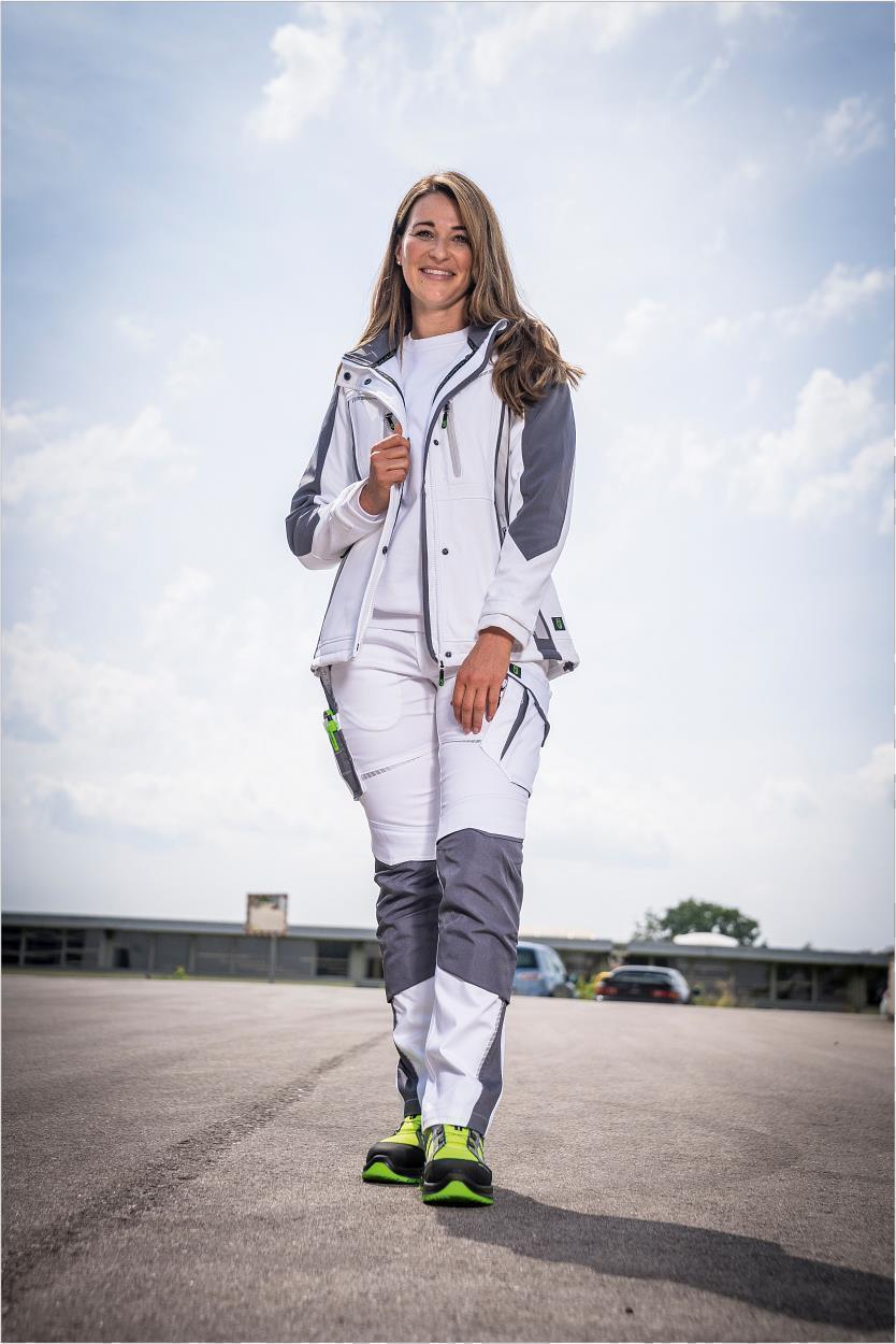 Damen Softshelljacke Flex Line Weiß/Grau FLXDS, Gr. 52 von Leibwächter