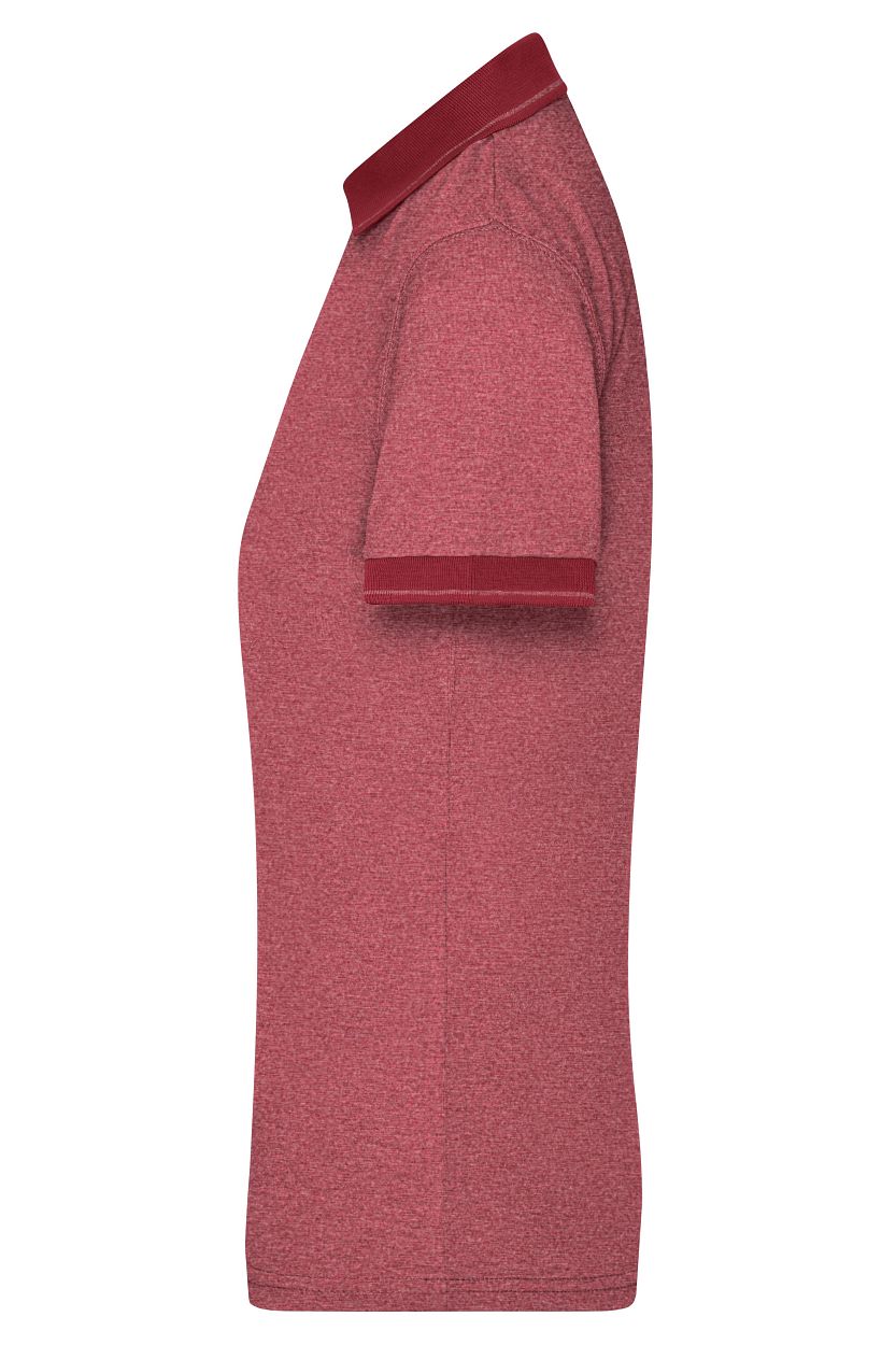 Ladies' Heather Polo "JN705" in Wine-Melange/Wine, Größe 2XL - Daiber