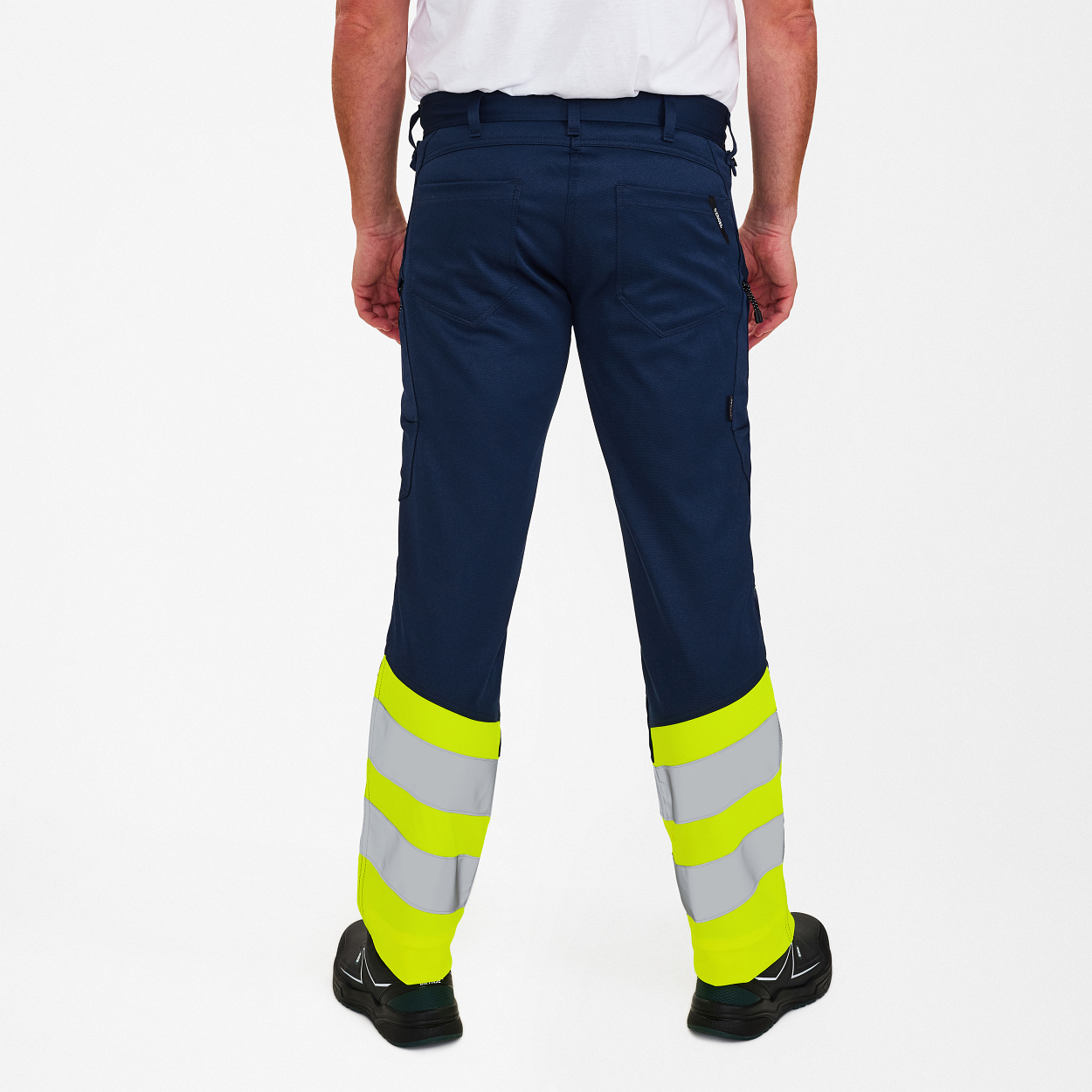 ENGEL Safety Arbeitshose mit 2-Wege-Stretch in Blue Ink/Gelb, Größe 26