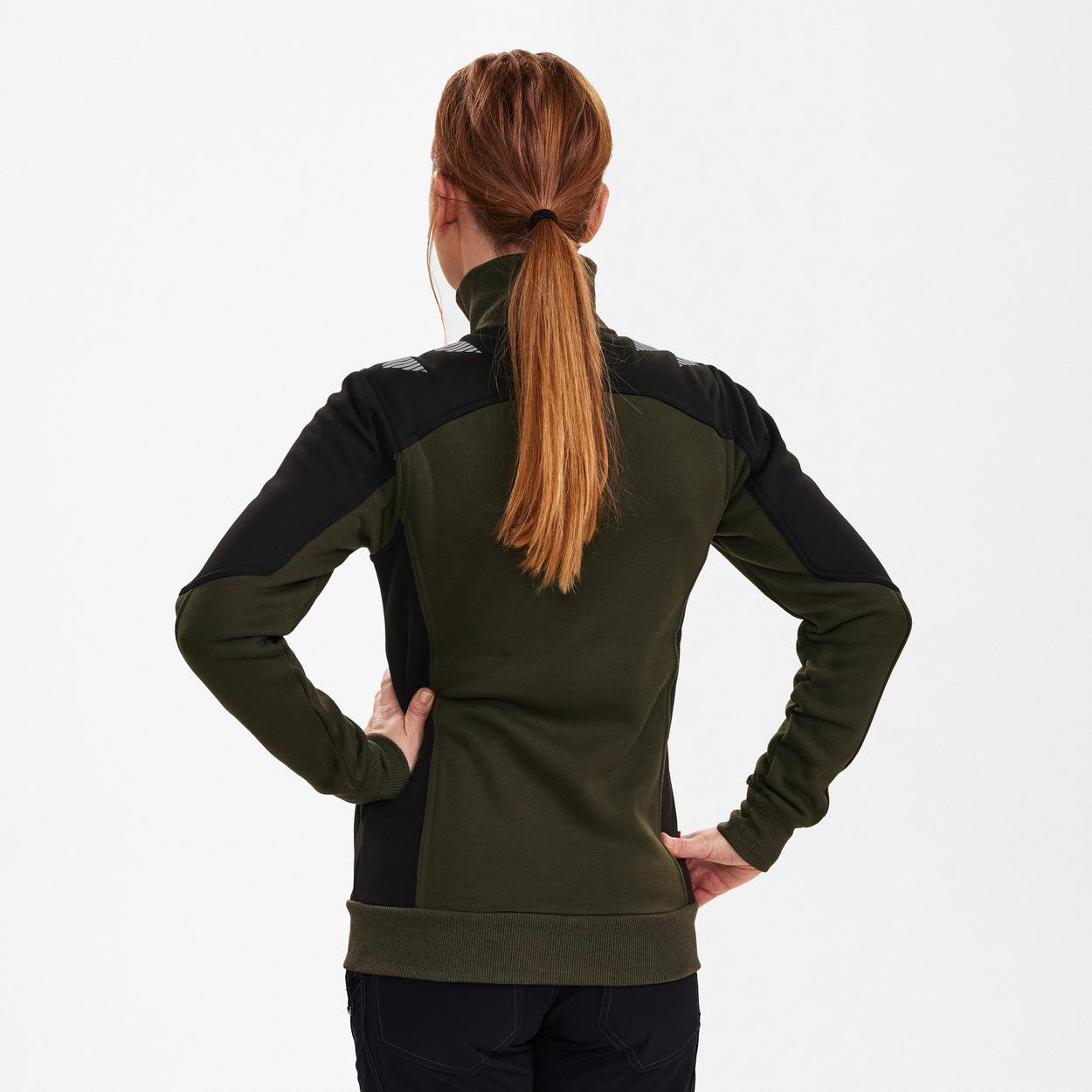 ENGEL Galaxy Damen Sweatcardigan in Forest Green/Schwarz, Größe XS