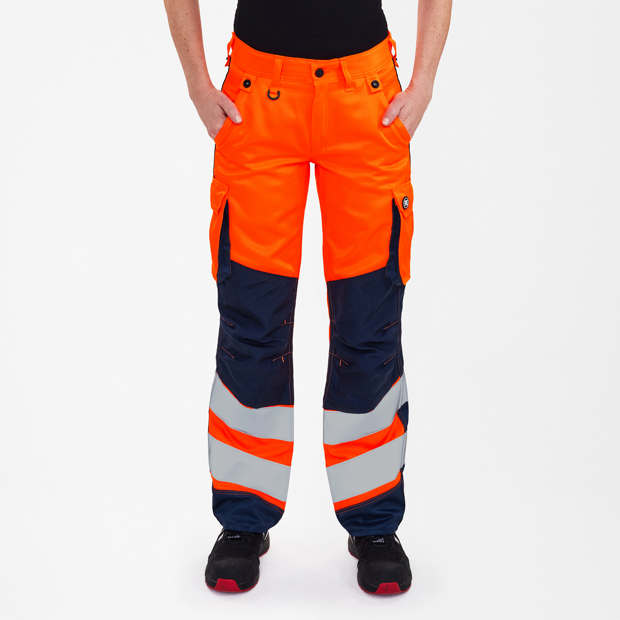 ENGEL Safety Light Damenhose in Orange/Blue ink, Größe 48