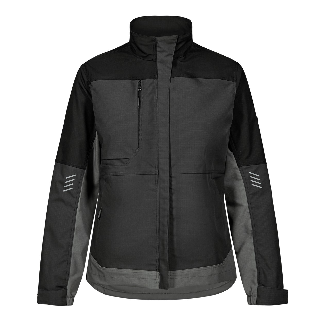 ENGEL Entire Damen Arbeitsjacke mit 2-Wege-Stretch in Anthrazitgrau/Schwarz, Größe XS