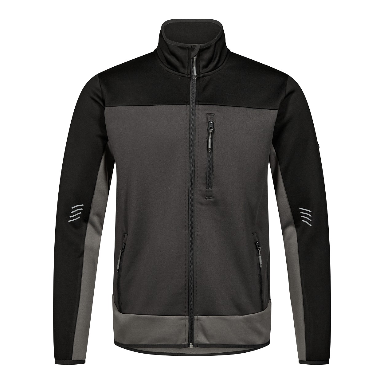 ENGEL Entire Midlayer-Cardigan in Anthrazitgrau/Schwarz, Größe XS