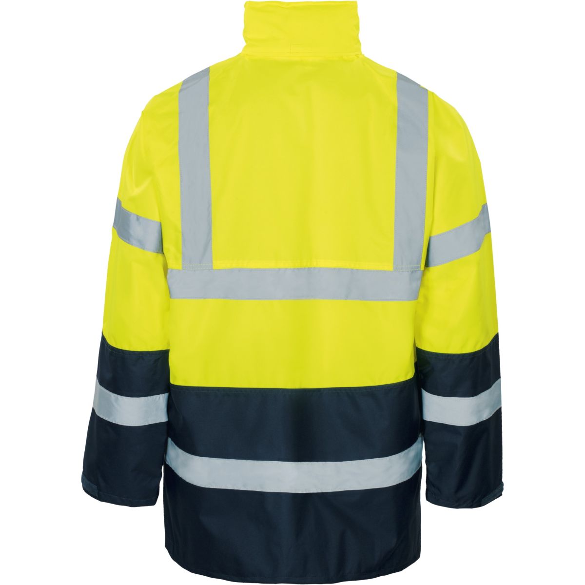 Warnschutz-Kontrast-Regenjacke leuchtgelb-marine von Vizwell