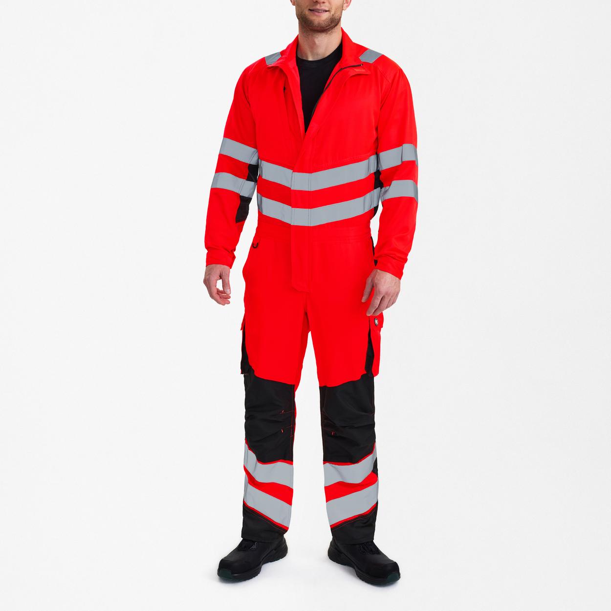 ENGEL Safety Light Overall in Rot/Schwarz, Größe XS