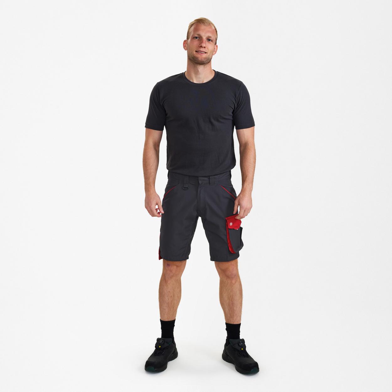 ENGEL Galaxy Arbeitsshorts in Anthrazit Grau/Tomato Red, Größe 54
