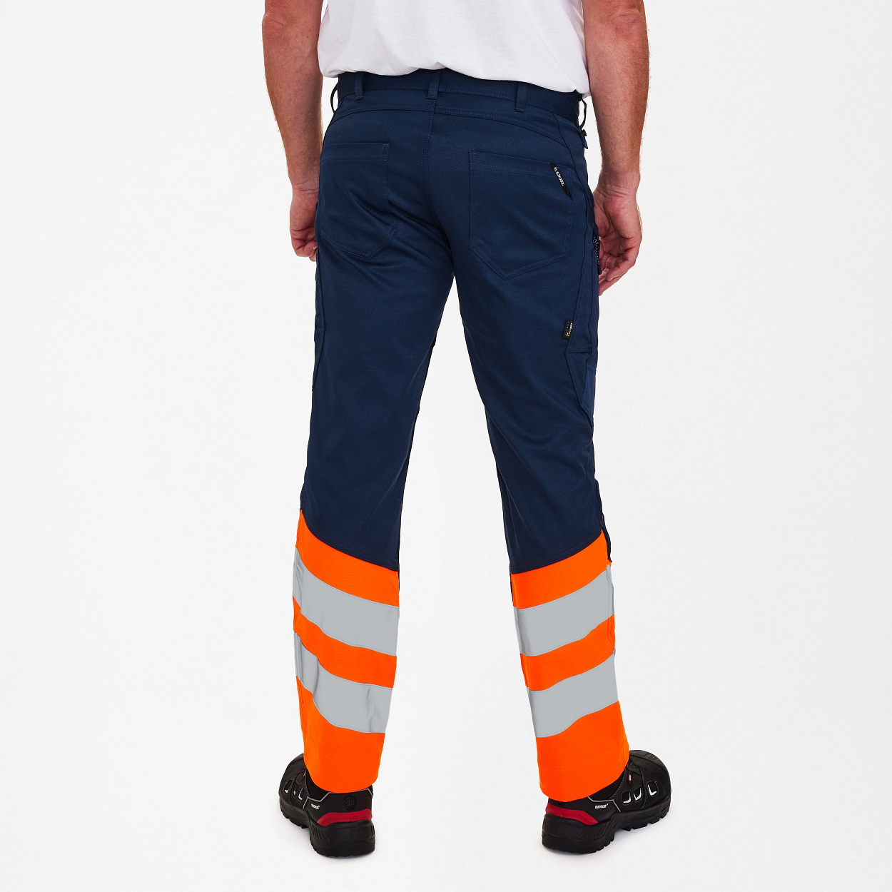 ENGEL Safety Arbeitshose mit 2-Wege-Stretch in Blue Ink/Orange, Größe 26