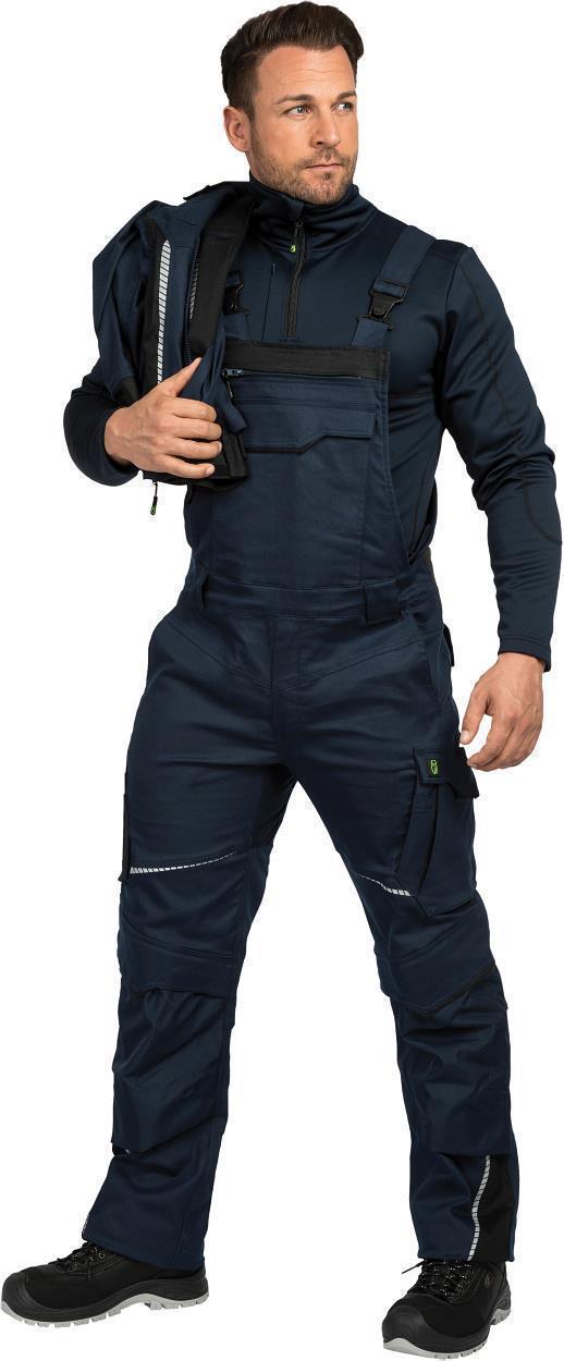 Latzhose FLEXL30 Flex Line in Marine/Schwarz, Gr. 72 von Leibwächter