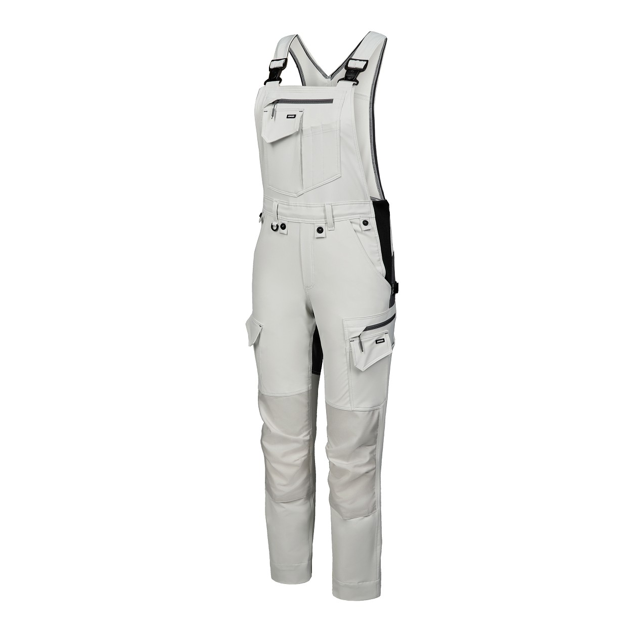 ENGEL Entire Damen Latzhose mit 4-Wege-Stretch in Bone White / Anthracite Grey, Größe 48