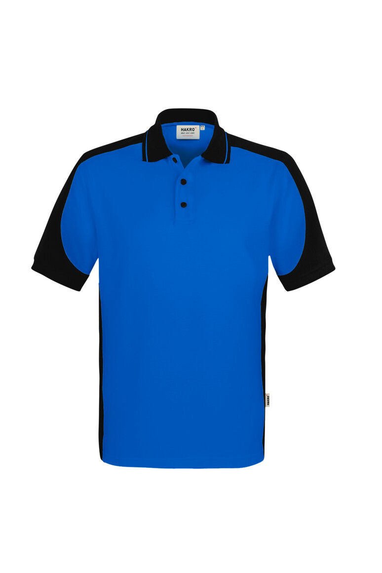 HAKRO 539 Poloshirt Contrast MIKRALINAR® ECO in Royalblau/Schwarz, Größe 6XL