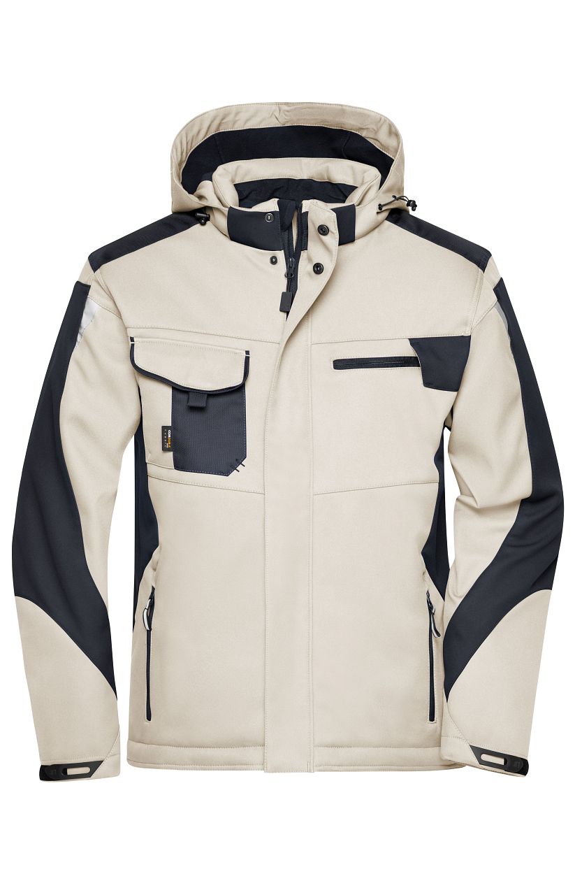 Craftsmen Softshell Jacket - STRONG - "JN824" in Stone/Black, Größe 6XL - Daiber