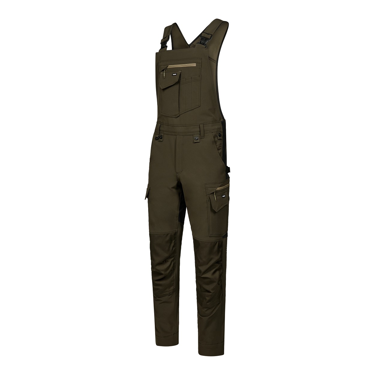 ENGEL Entire Latzhose mit 4-Wege-Stretch in Forest Green/Schwarz, Größe 26