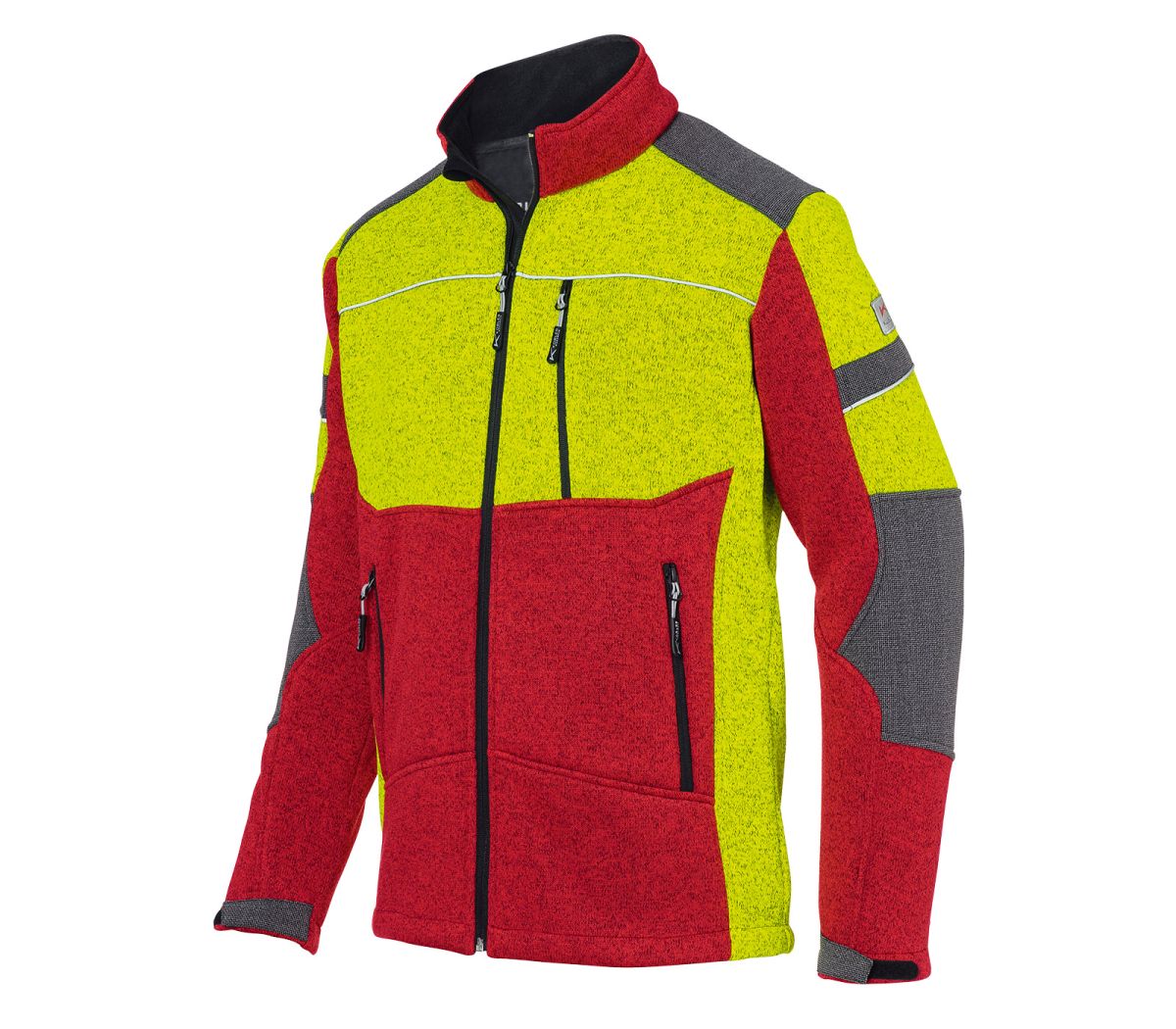 KÜBLER FOREST Strickjacke in Rot / Gelb, Größe 4XL