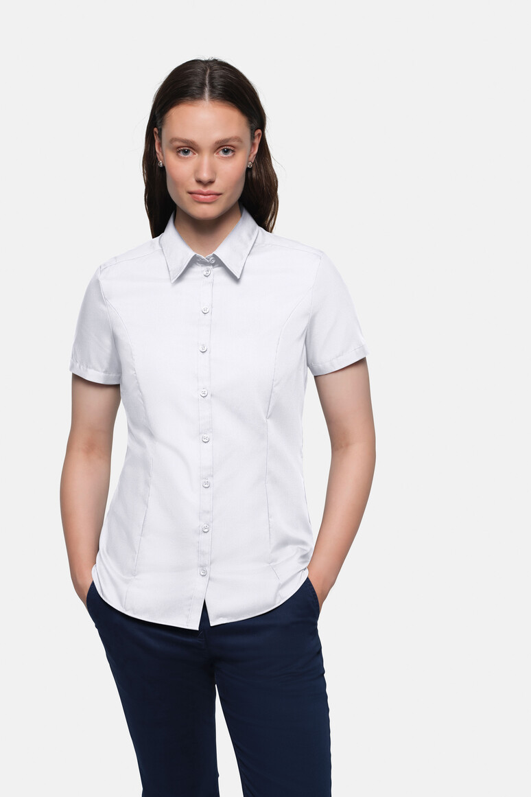 HAKRO 112 1/2-Arm Bluse Business in Weiß, Größe 3XL