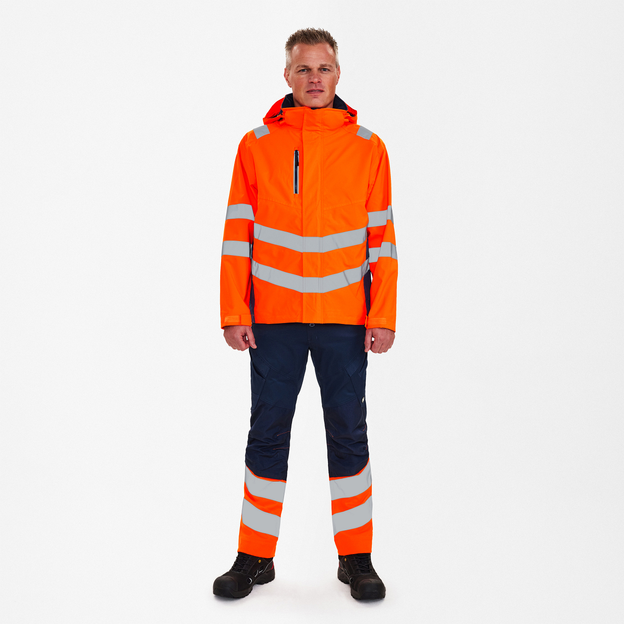 ENGEL Safety Shelljacke in Orange/Blue ink, Größe XS