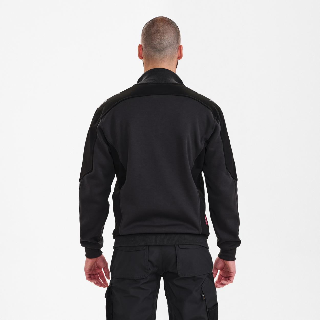 ENGEL Galaxy Sweatcardigan mit Kragen in Anthrazitgrau/Schwarz, Größe XS