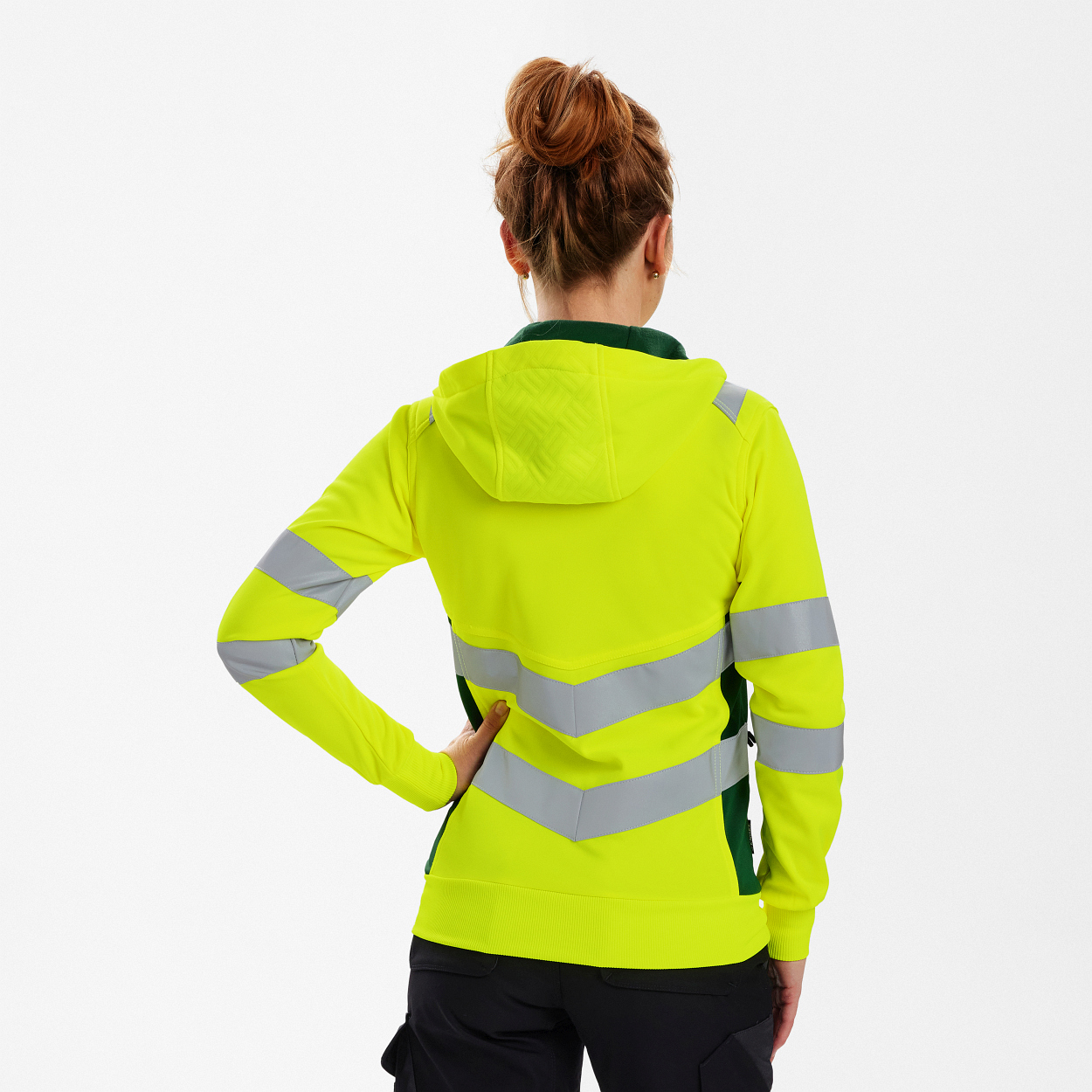 ENGEL Safety Damen Sweatcardigan in Gelb/Grün, Größe XS