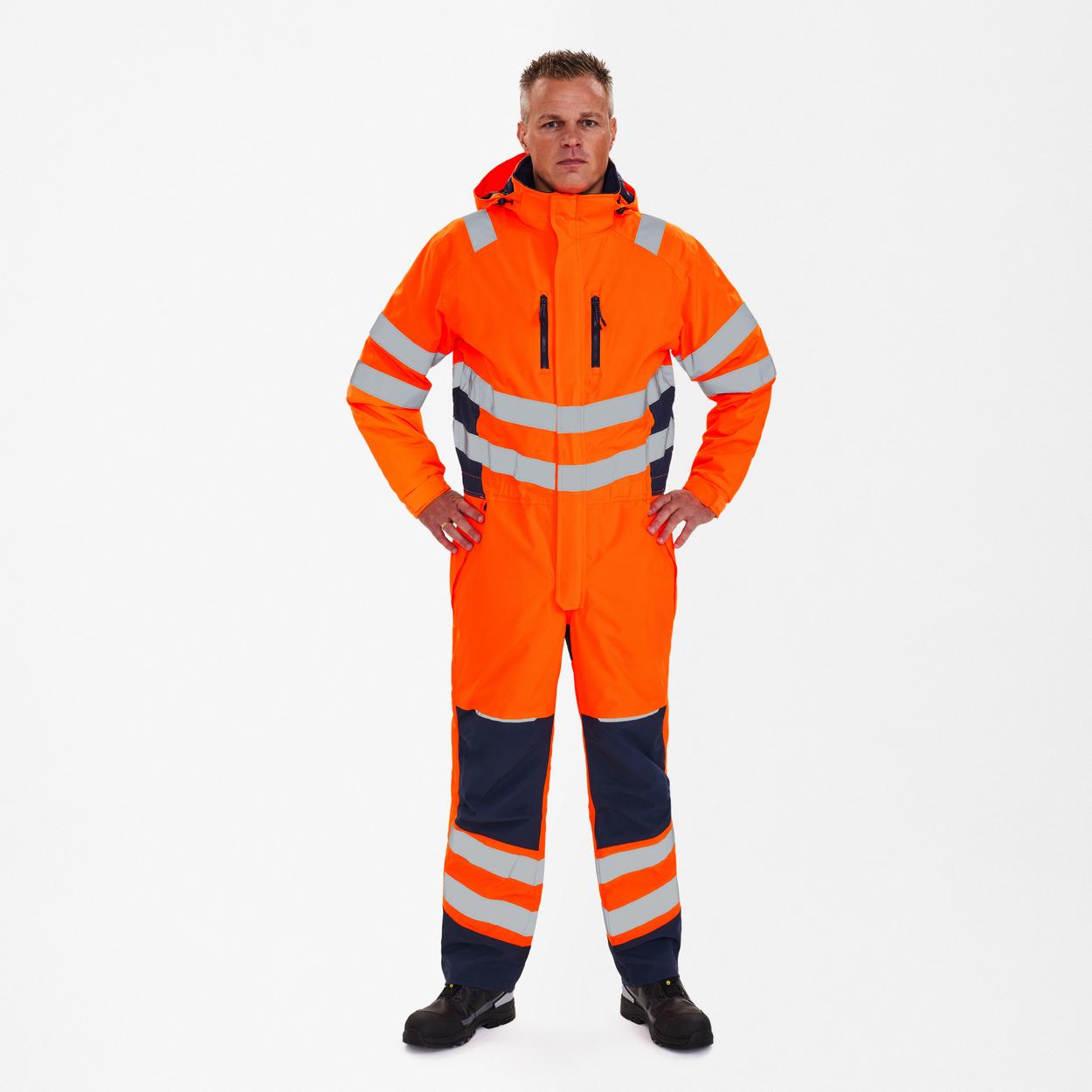 ENGEL Safety Winteroverall in Orange/Blue ink, Größe XS