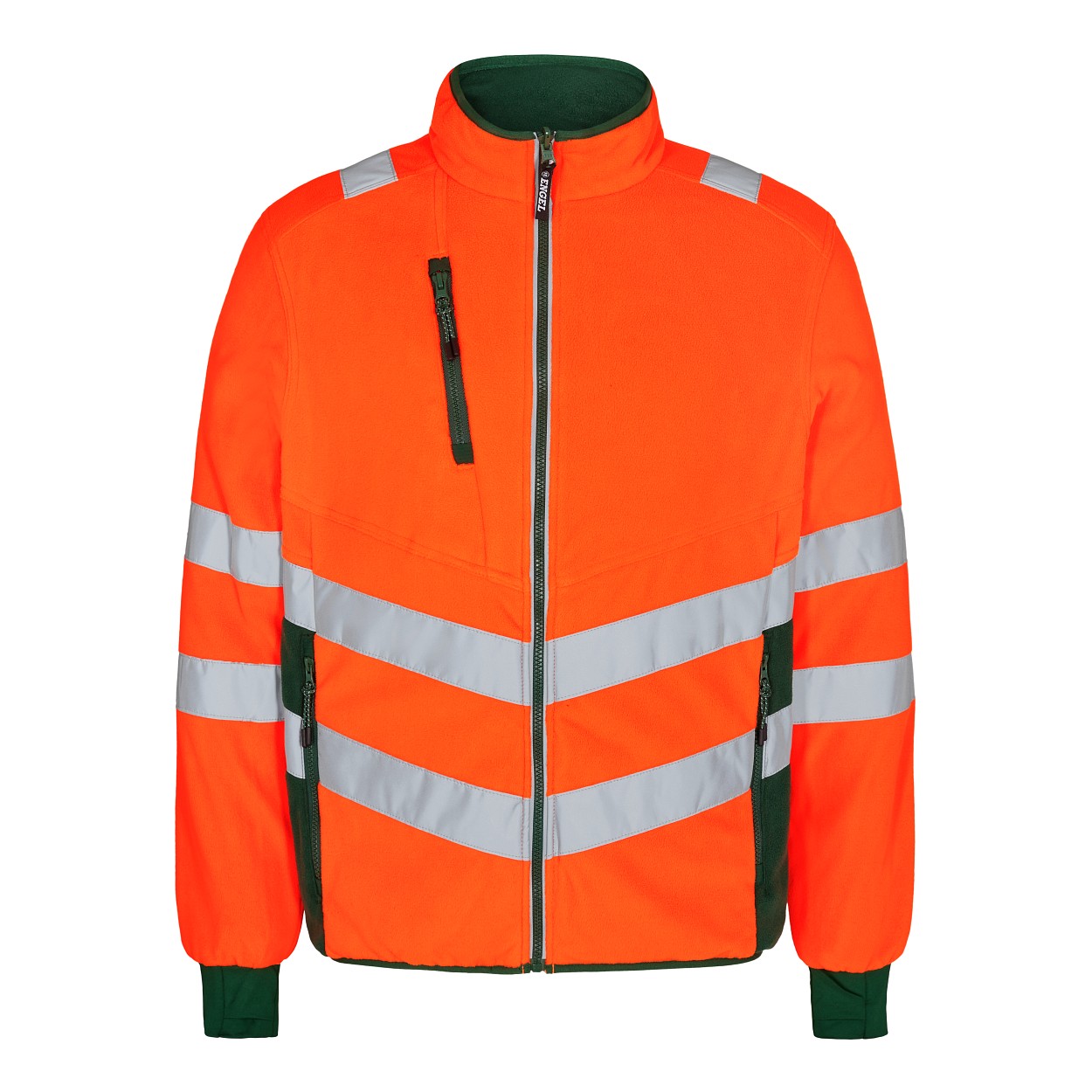 ENGEL Safety Fleecejacke in Orange/Grün, Größe XS