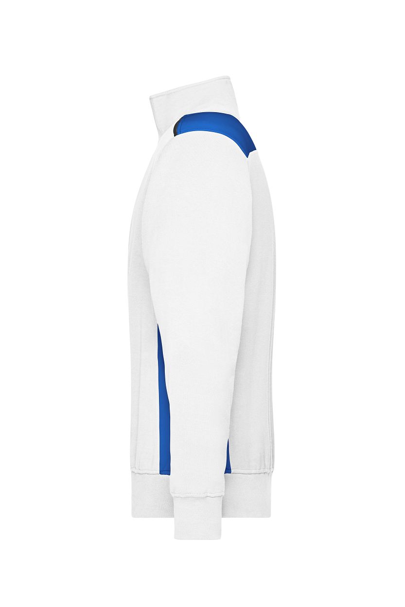 Workwear Half-Zip Sweat - COLOR - "JN868" in White/Royal, Größe 6XL - Daiber