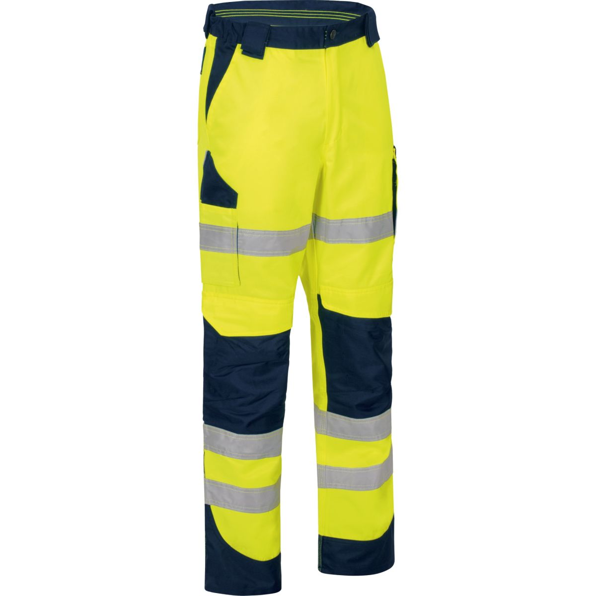 Warnschutz-Kontrast-Bundhose leuchtgelb-marine von Vizwell Warnschutz-Kontrast-Bundhose leuchtgelb-marine von Vizwell