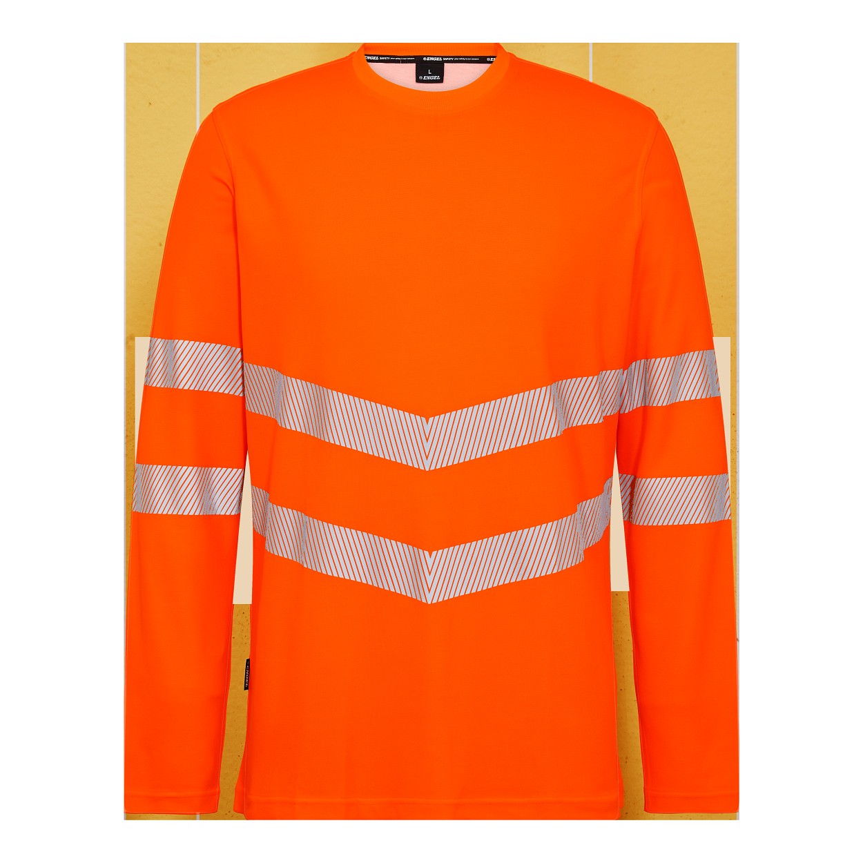 ENGEL Safety Langarm-T-Shirt in Hi-vis Orange, Größe XS