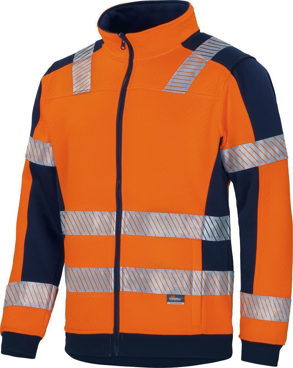 Warnschutz-Kontrast-Innenjacke leuchtorange-marine in Gr. XXL von Vizwell