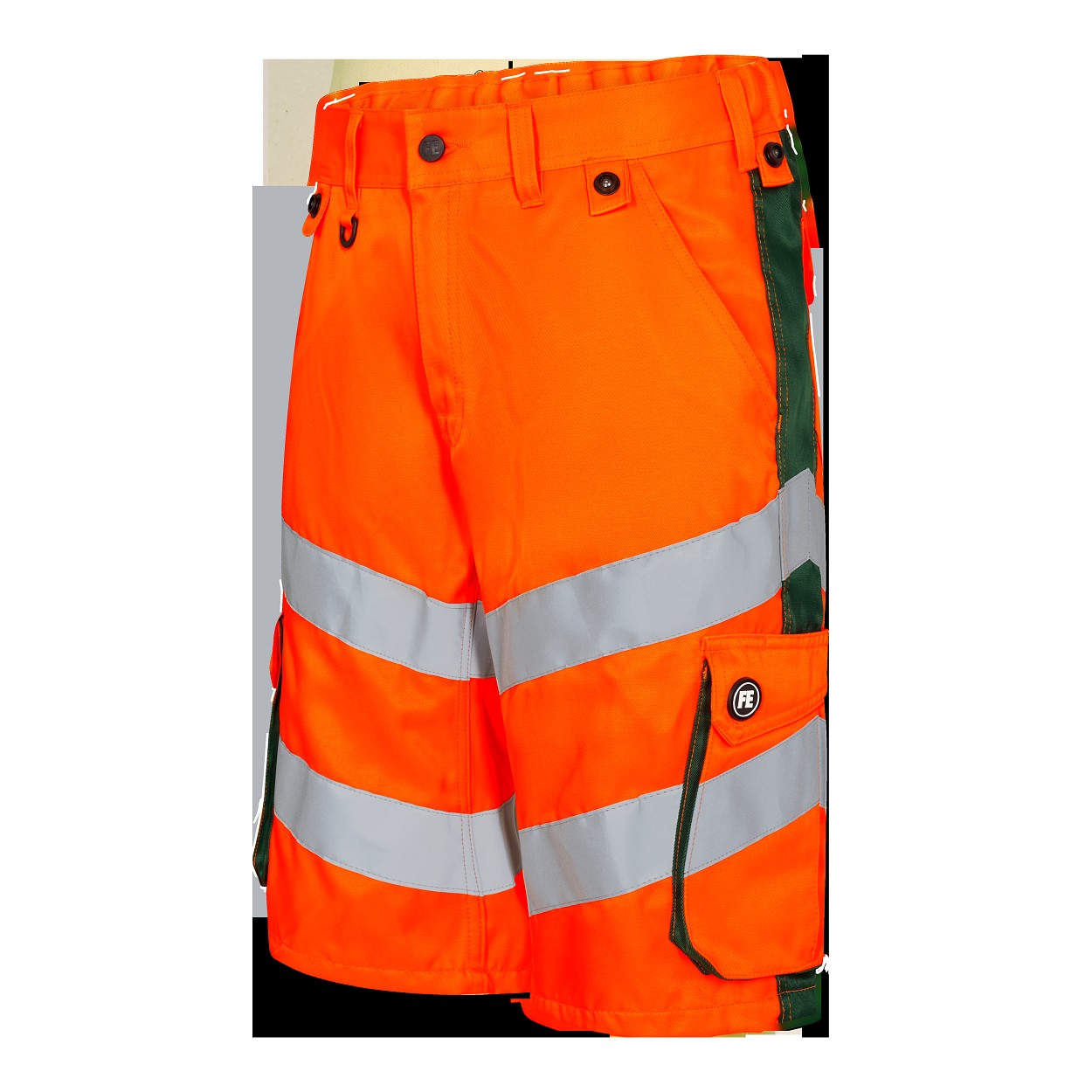 ENGEL Safety Light Arbeitsshorts in Orange/Grün, Größe 54