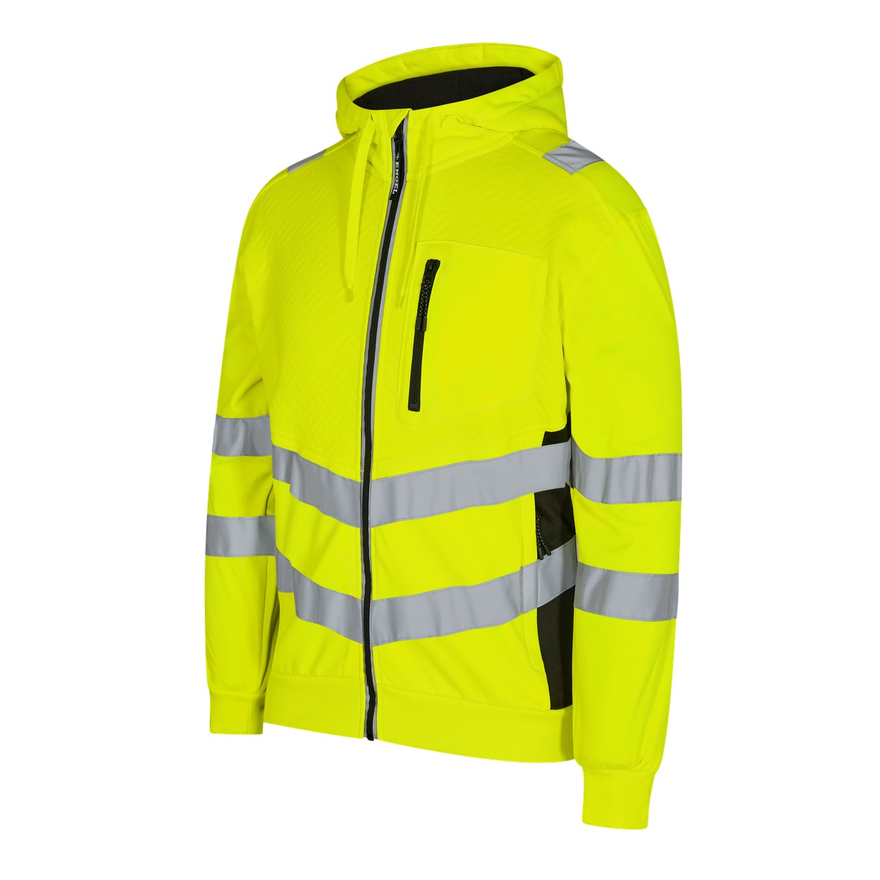 ENGEL Safety Sweatcardigan in Gelb/Schwarz, Größe XS