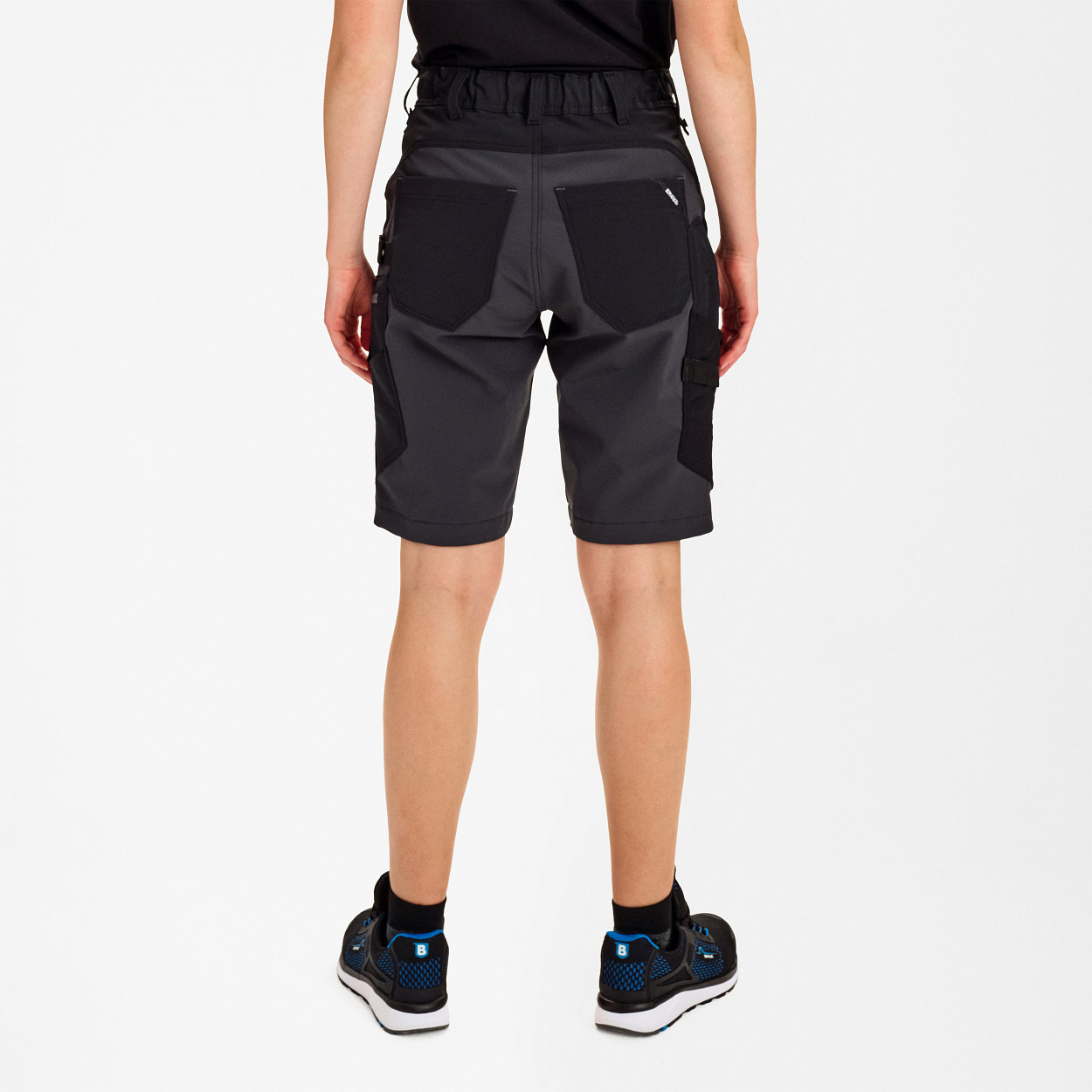 ENGEL Entire Damen Shorts mit 4-Wege-Stretch in Schwarz/Anthrazit Grau, Größe 48