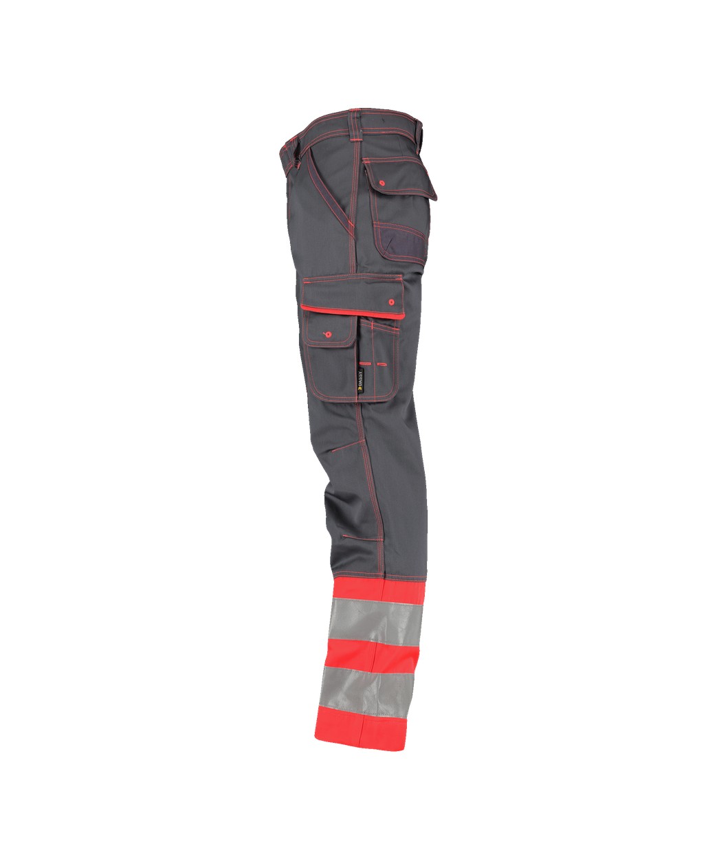 Warnschutzhose "DASSY® Phoenix" in ZEMENTGRAU/NEONROT, Größe 58 - langer Schritt PESCO64